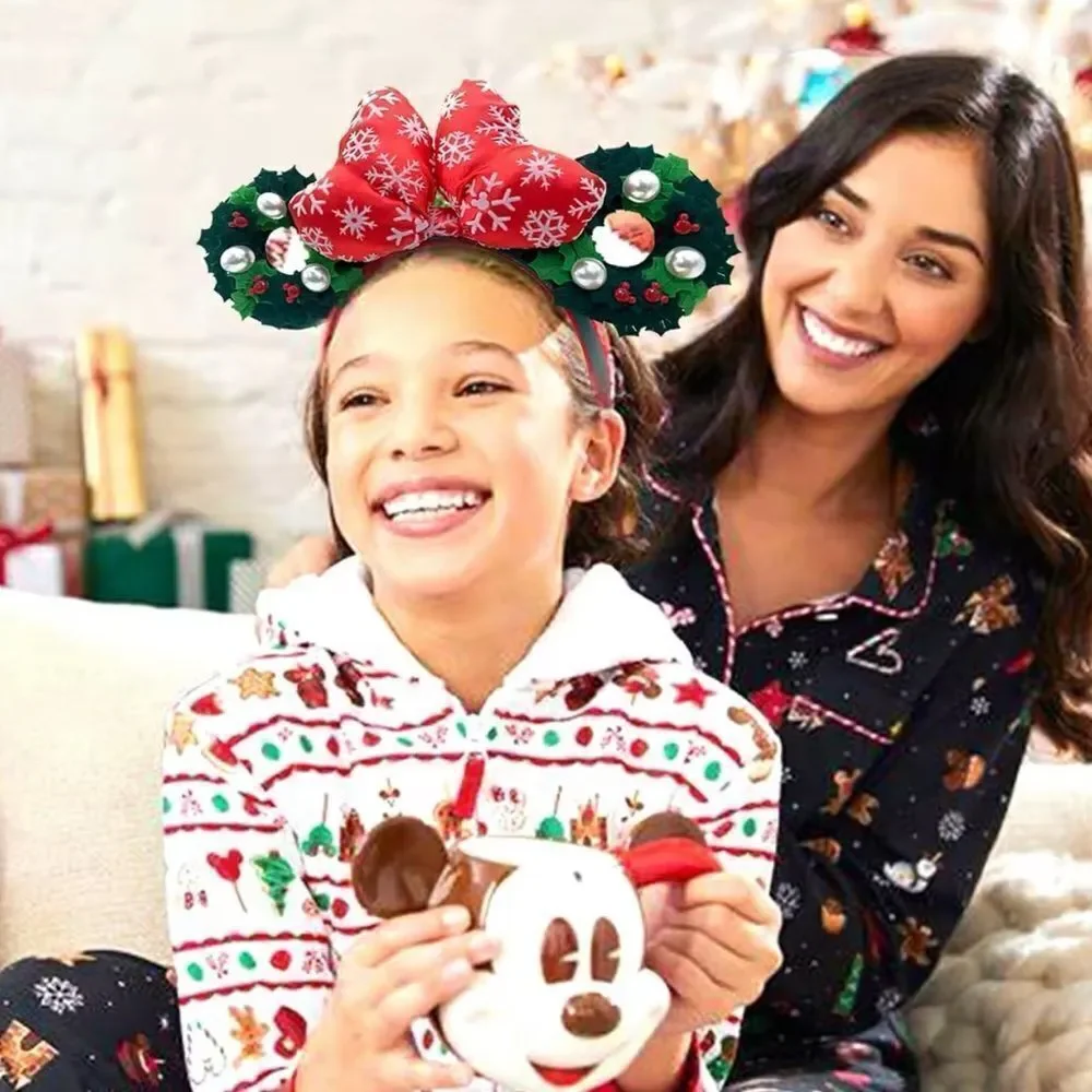 Disney Christmas Mickey mouse wreath ear/ headband